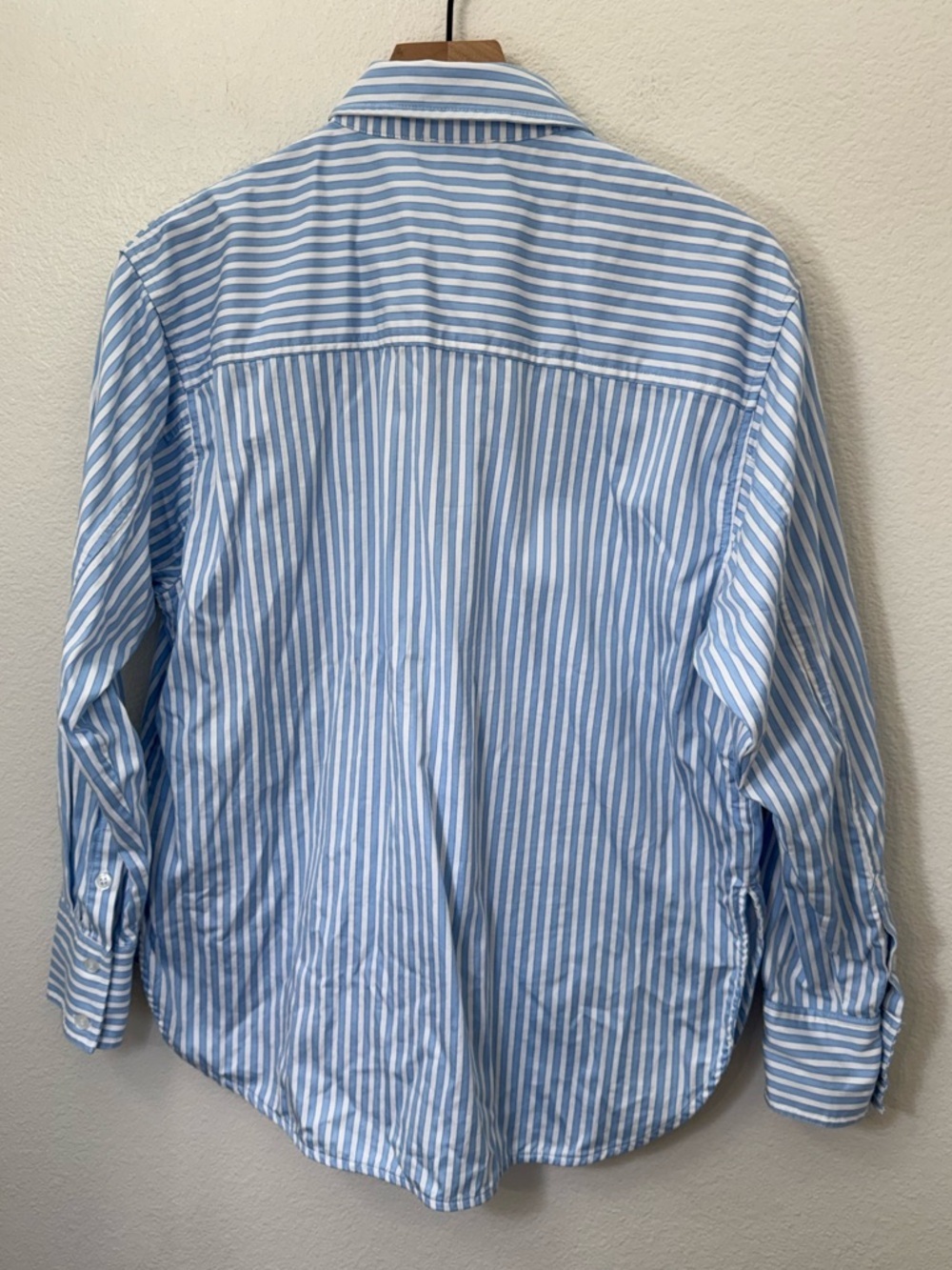 Seed Heritage Cotton Stripe Shirt in Frost Blue Stripe Size 8 - Picture 5 of 11